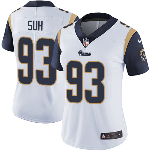 Nike Rams #93 Ndamukong Suh White Women's Stitched NFL Vapor Untouchable Limited Jersey - Click Image to Close